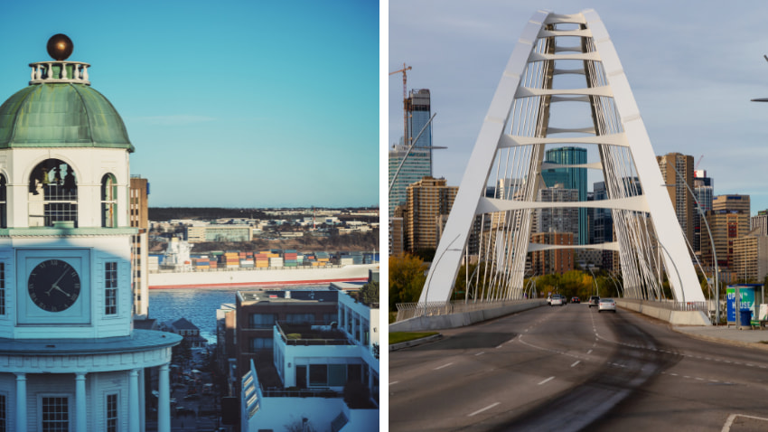 A side by side comparison of Halifax and Edmonton.