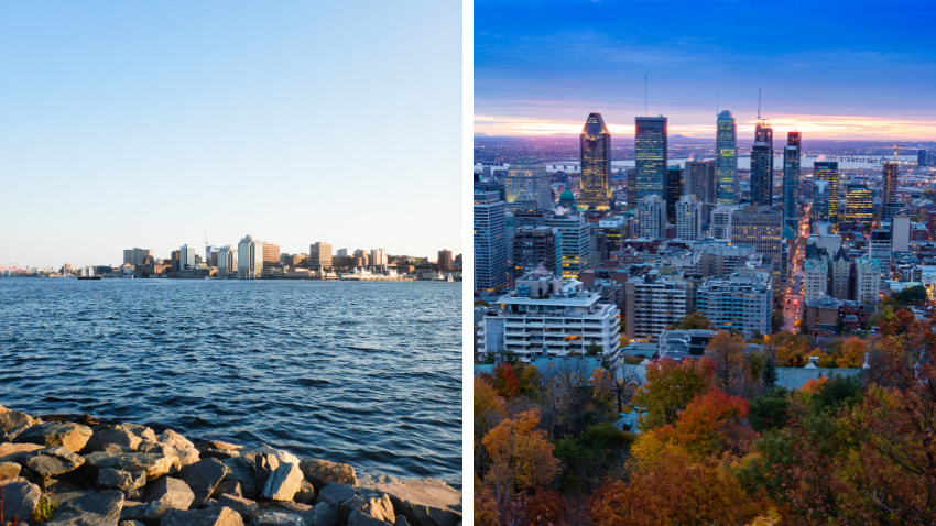 A side by side comparison of Halifax and Montreal.