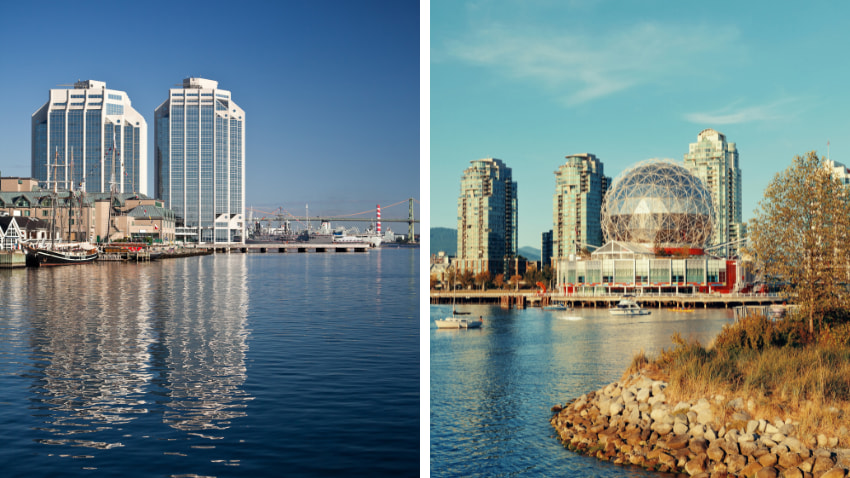 A side by side comparison of Halifax and Vancouver.