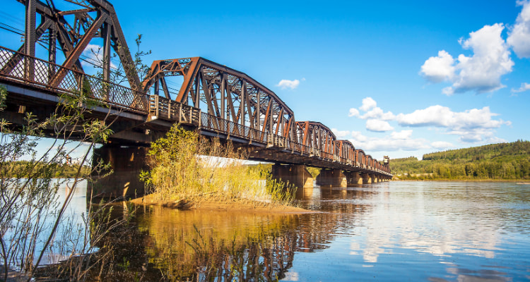 An old railway bridge in Prince George, BC.