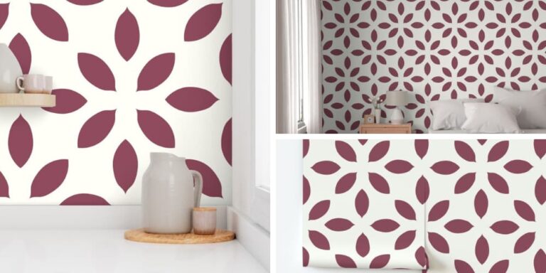 Elegant Baby Girl’s Nursery Room Wallpaper in Dusty Rose Petals